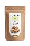 Mandoi BIO Muskatnuss 12 Stück, Muskat Nuss aus Siau/Ambon Indonesien. Muskatnüsse ganz, organic Nutmeg
