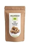 Mandoi BIO Muskatnuss 12 Stück, Muskat Nuss aus Siau/Ambon Indonesien. Muskatnüsse ganz, organic Nutmeg